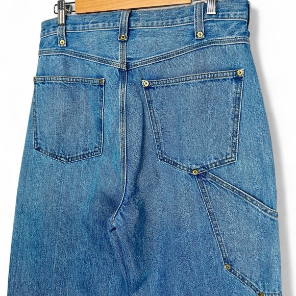RE/DONE Super High Workwear Jeans Wasted Indigo Cargo Wide Leg Retro Denim 29 - Picture 11 of 16